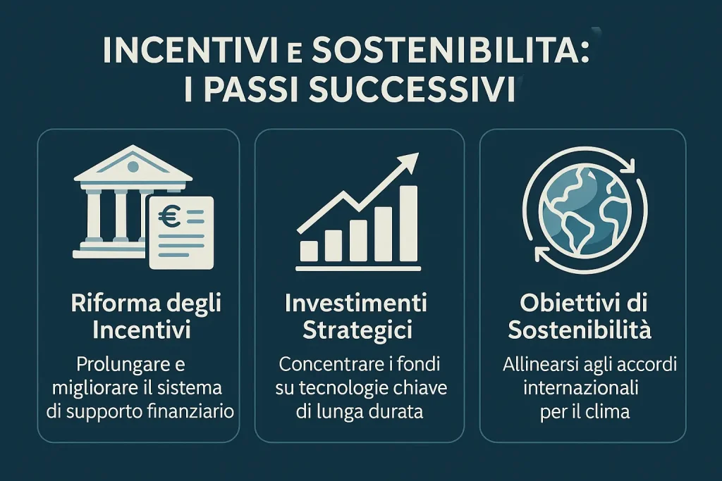 Infografica in italiano con cinque step del percorso aziendale verso l’efficienza: audit, IoT, analisi dati, formazione e monitoraggio.