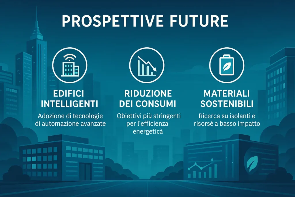 Schema realistico con case e aziende collegate da linee di energia blu e verdi che illustrano il flusso energetico condiviso tra produttori e consumatori.